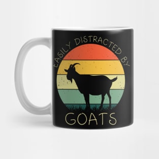 Retro Easily Distracted By Goat Shirt Funny Goat Lover Kids Girls Mug